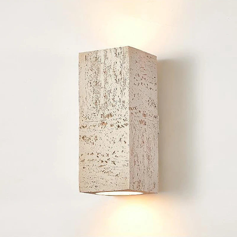 Wabi-sabi square cement LED wall light nordic decorative indoor lamp - vue 8 sur 11
