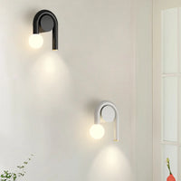 Minimalist u-shaped wall bedside lamp with anti-blue light