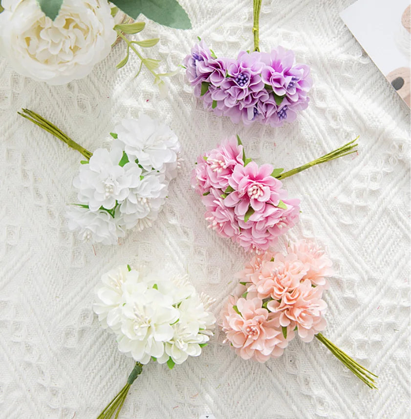 Mini artificial hydrangea flower bouquet for decoration and crafts