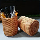 rattan organizer for kitchen utensils and dishes