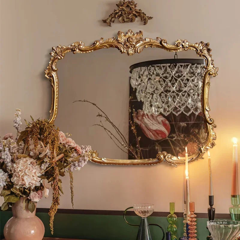 vintage style led wall mounted decorative mirror for makeup