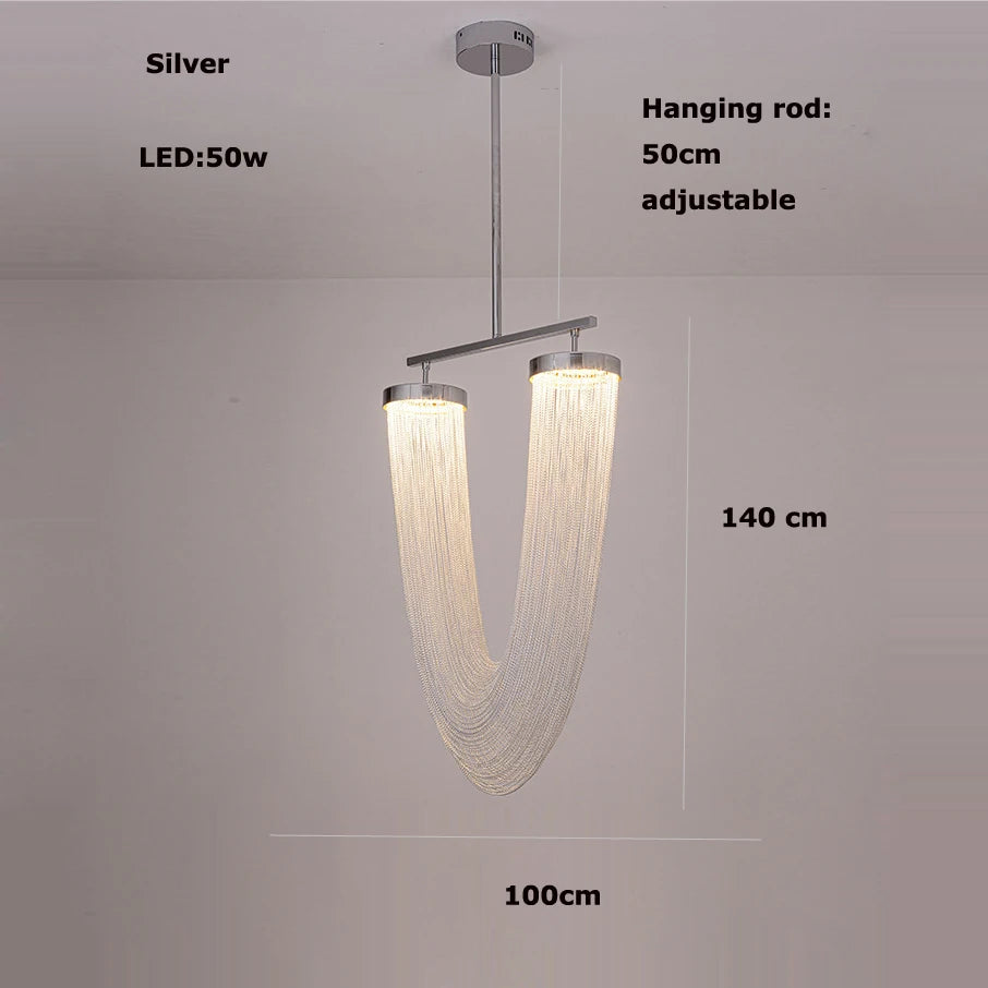 Vintage American LED gold chrome chandelier 2022