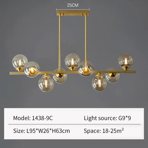 Luxury modern design glass LED chandelier - vue 10 sur 9