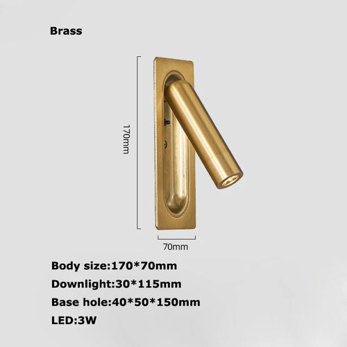 Rotating led wall light with switch for reading - vue 18 sur 23