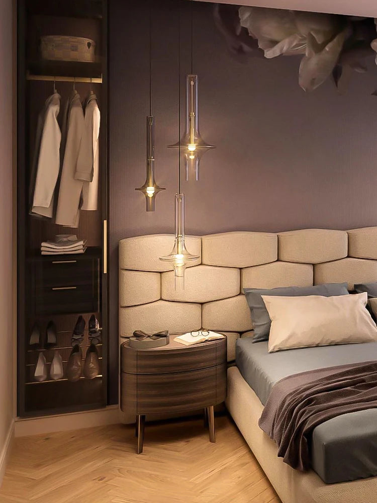 Italian designer chandelier in glass and bamboo for restaurants and shops - vue 4 sur 11