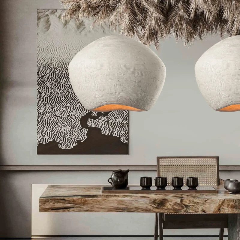Nordic wabi sabi style LED chandelier for restaurants and bars
