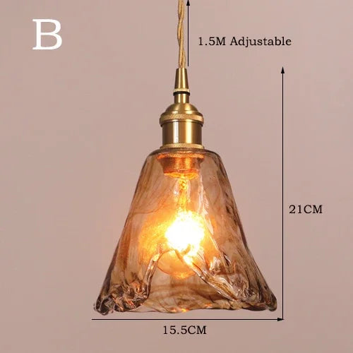 Nordic retro glass chandelier for café and restaurant - vue 9 sur 10