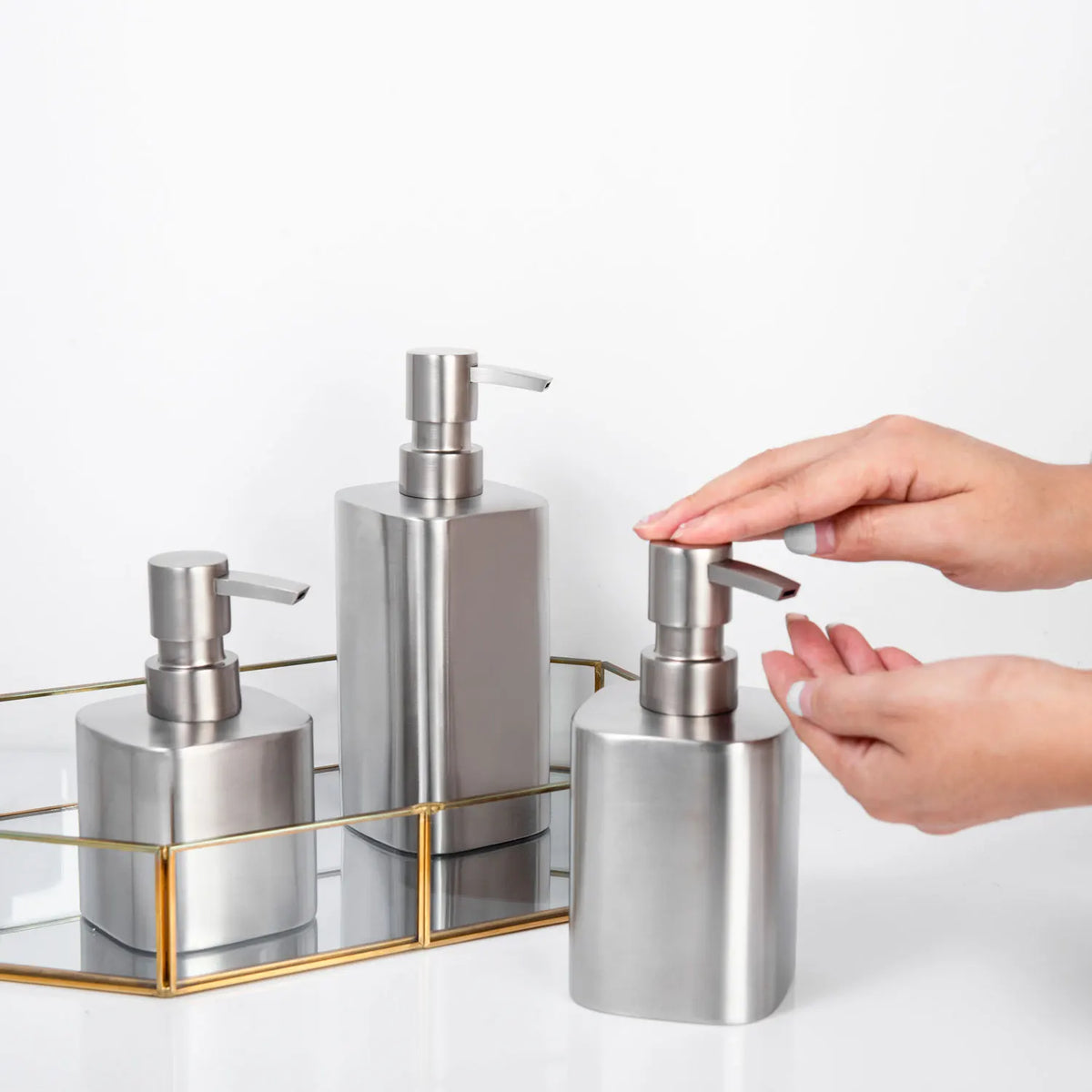 500ml matte stainless steel soap bottle for hand sanitizer