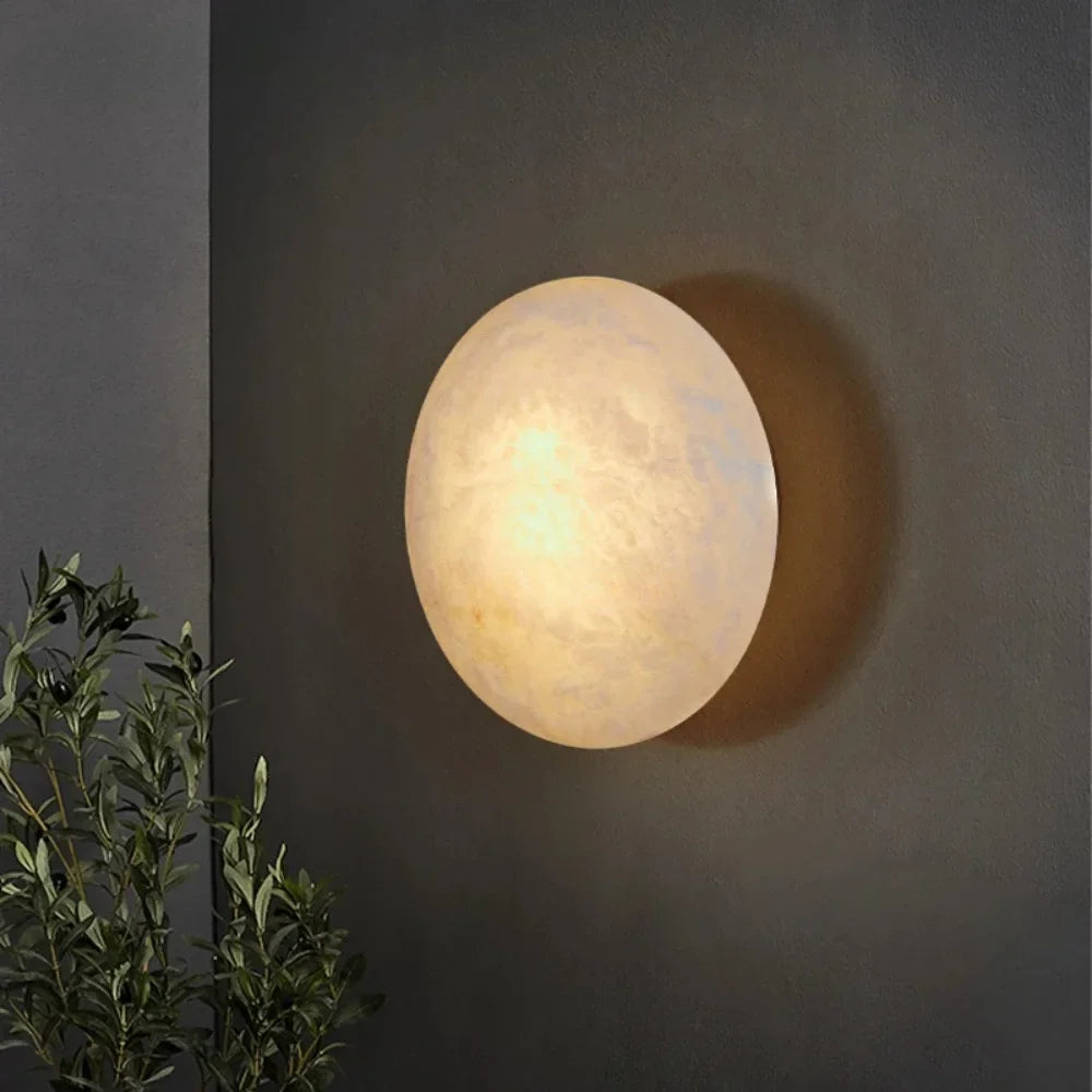 Modern marble and copper wall light for interior decoration