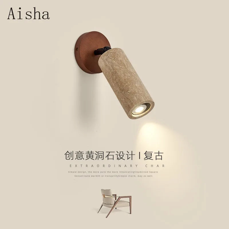 Stone wall light for modern minimalist decor