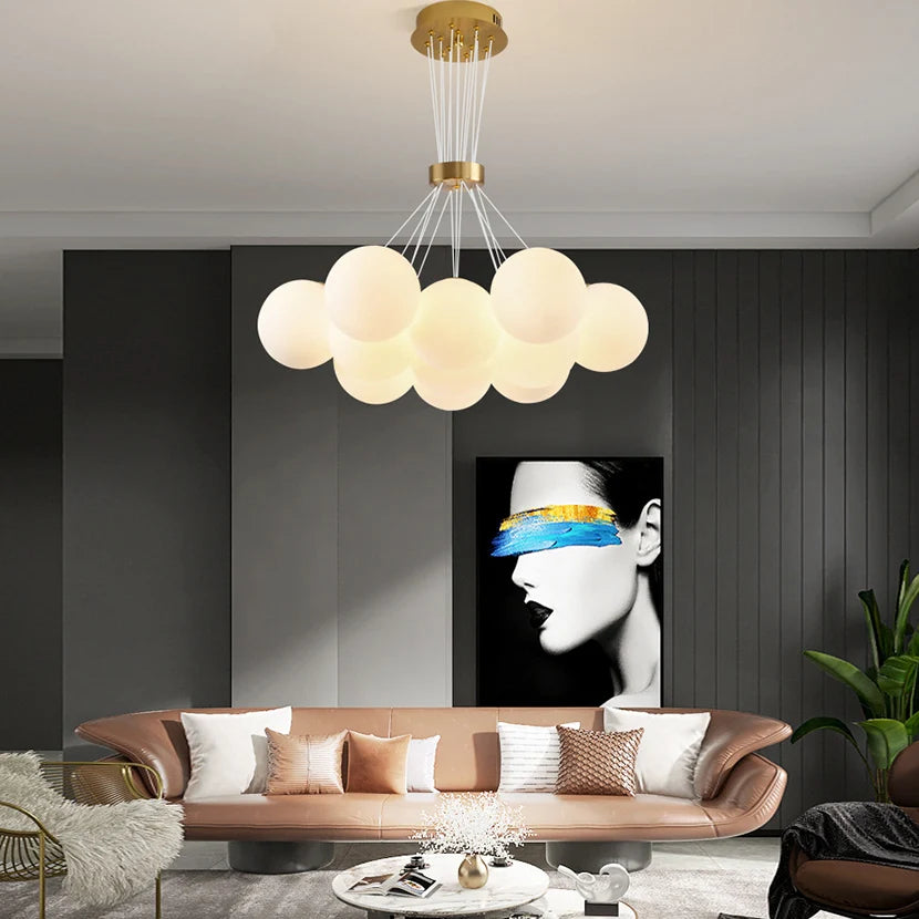 Sandyha Nordic LED planets glass ball lunar pendant light