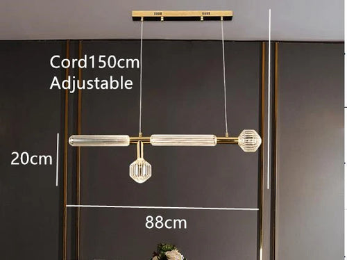 Adjustable nordic clear glass light tube pendant - vue 19 sur 20