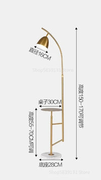 Nordic style iron and marble floor lamp
