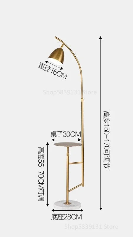 Nordic style iron and marble floor lamp