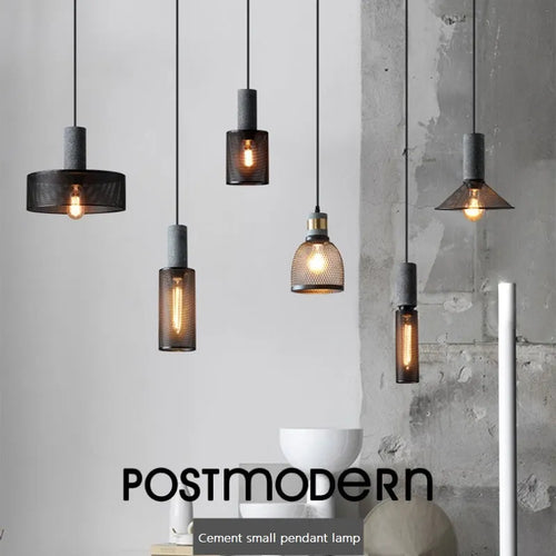 Concrete and iron pendant light - vue 3 sur 29