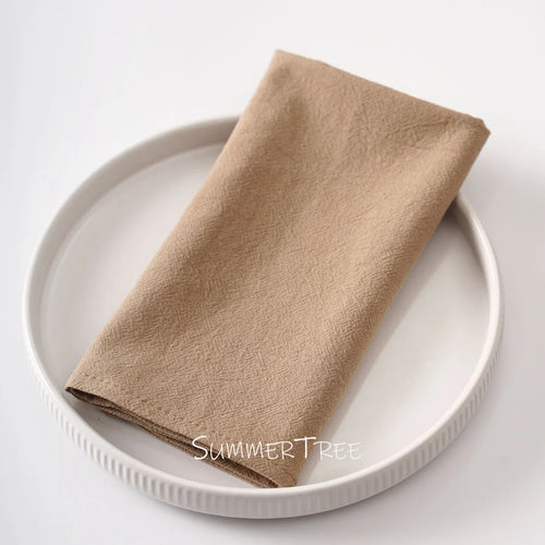 Serviette de table coton lavé style vintage rustique - vue 4 sur 7
