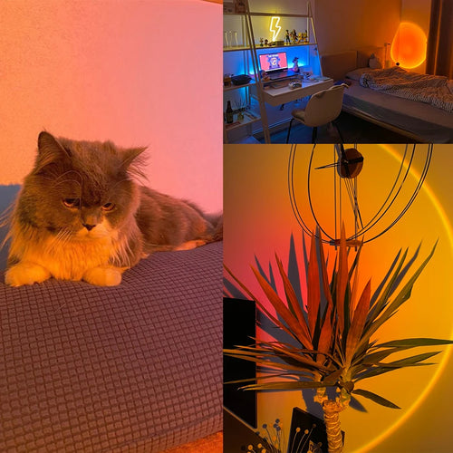 LED sunset lamp night light projector mood lighting - vue 2 sur 9