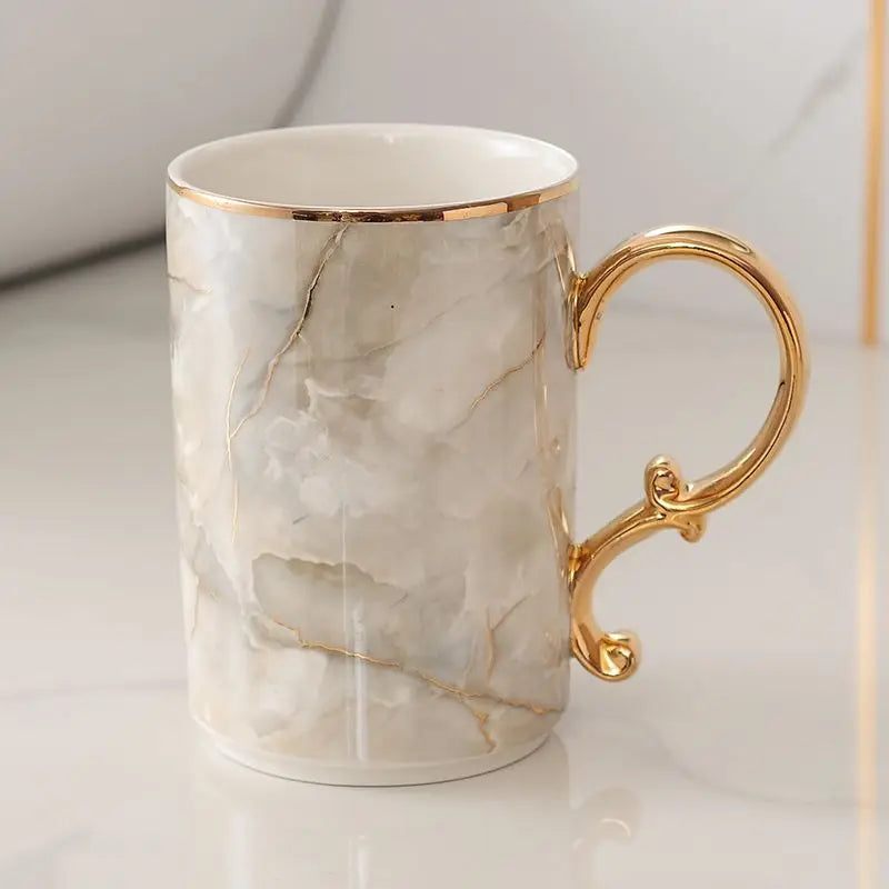 decorative and practical marbled ceramic bathroom accessories - vue 4 sur 18