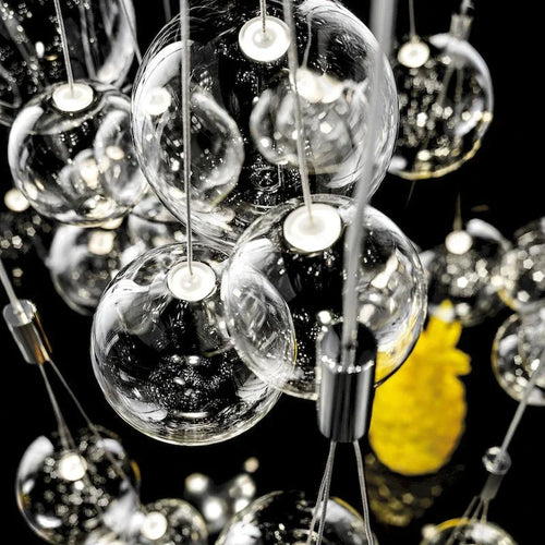 Nordic glass LED chandelier for interior decoration - vue 5 sur 12