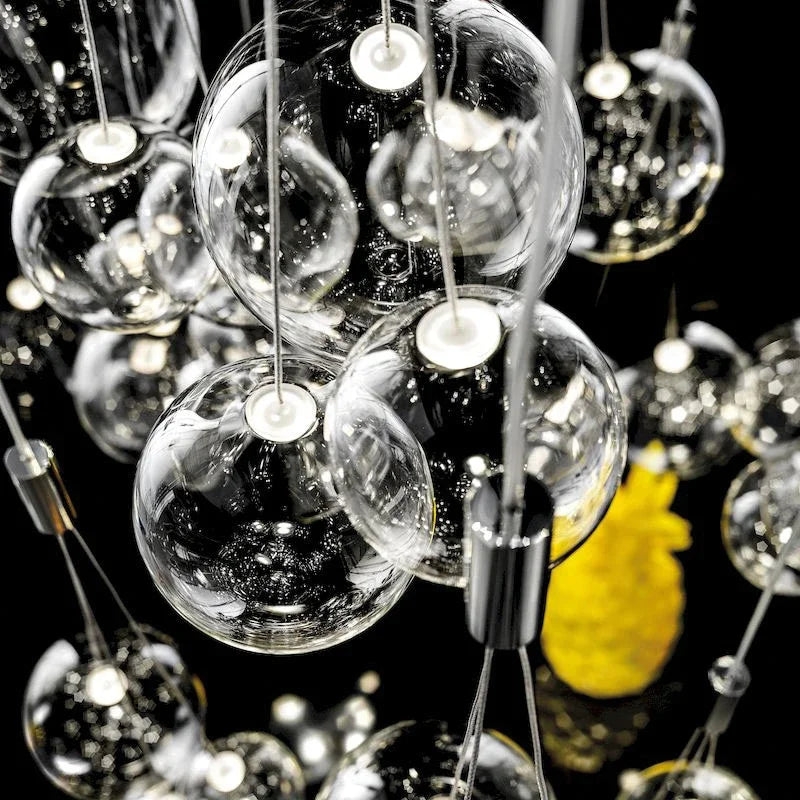 Nordic glass LED chandelier for interior decoration - vue 5 sur 12