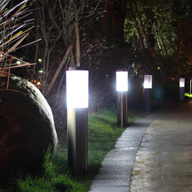 Modern outdoor stainless steel LED lamp - vue 5 sur 10