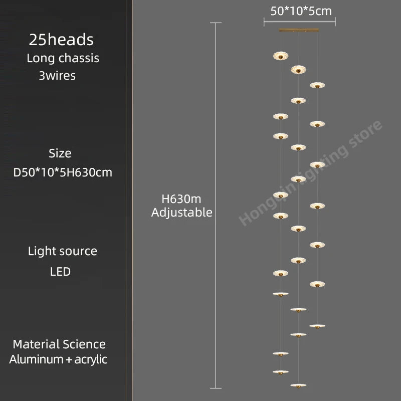 Modern LED chandelier for elegant indoor lighting - vue 16 sur 26