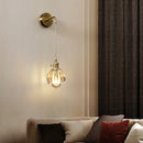 Nordic brass wall light with crystal mirror
