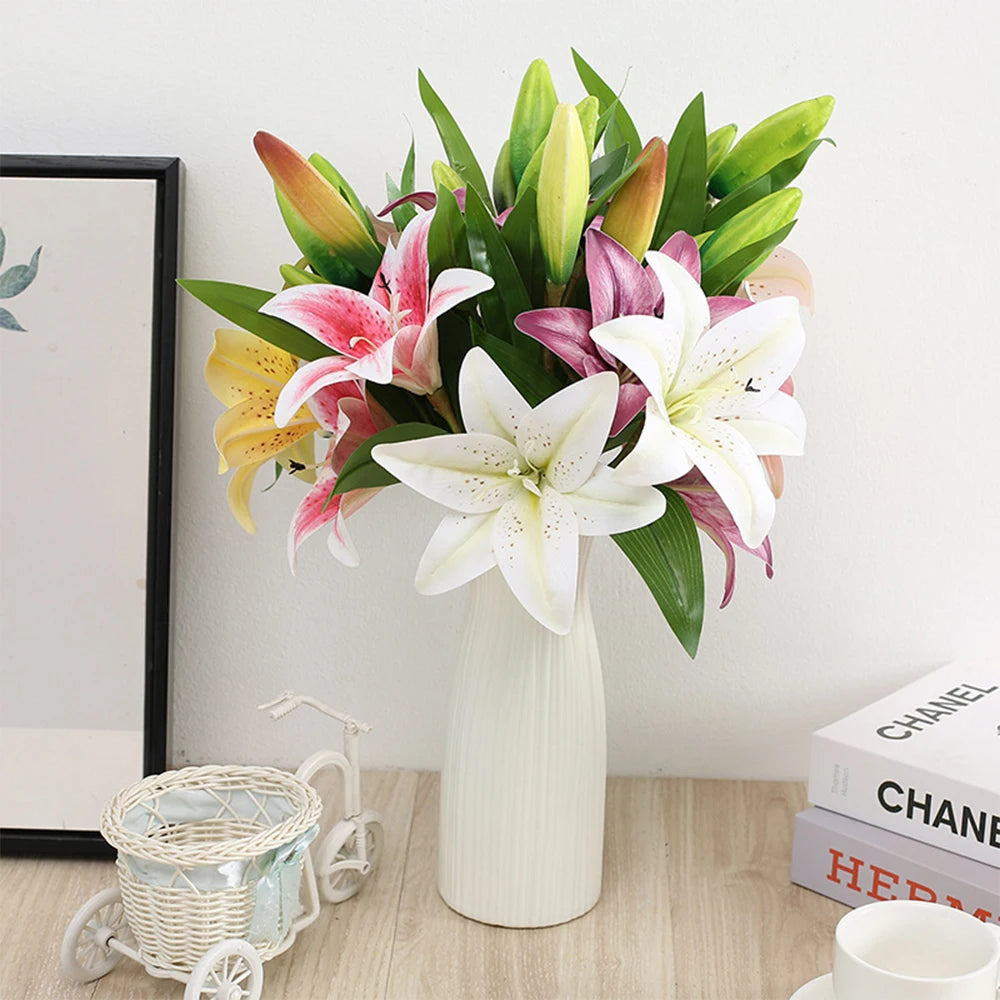 Artificial lily flowers for garden and wedding decoration