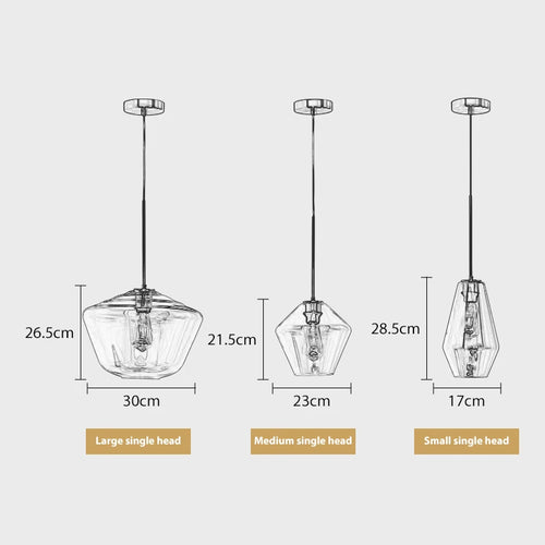 Modern Nordic glass pendant light, creative minimalist style - vue 6 sur 14