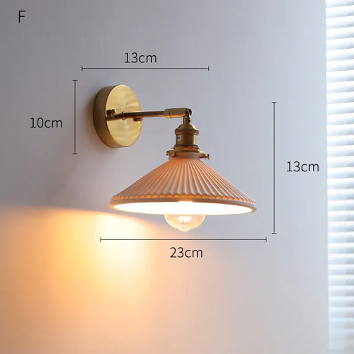 Nordic Japanese white and copper LED wall light - vue 21 sur 23