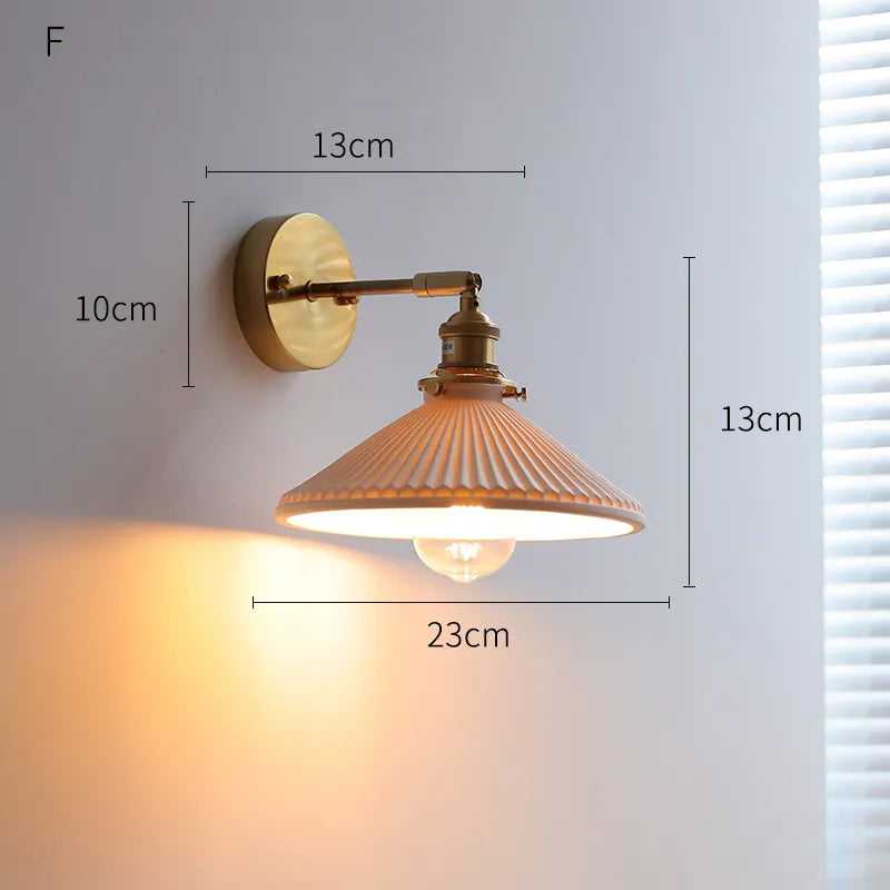Nordic Japanese white and copper LED wall light - vue 20 sur 23
