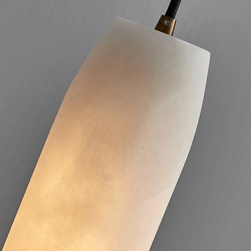 Modern natural marble and brass pendant light with adjustable cord - vue 7 sur 7