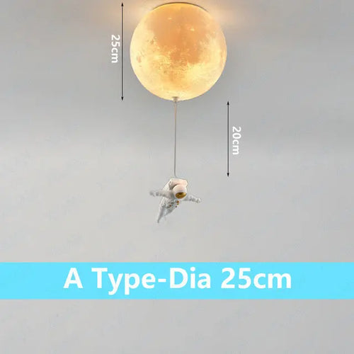 Decorative lunar ceiling light with astronaut, ideal for bedroom - vue 16 sur 15