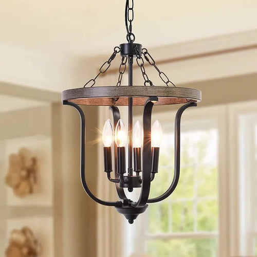 Modern American iron chandelier with retro candle lighting