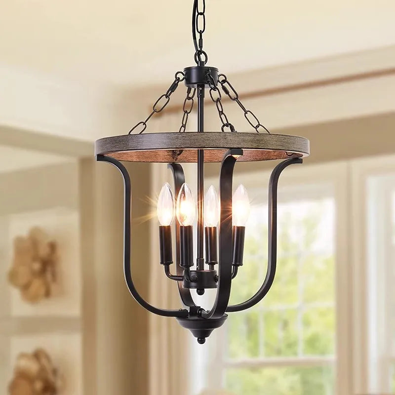 Modern American iron chandelier with retro candle lighting