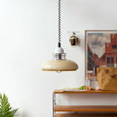 Bauhaus retractable glass pendant light medieval retro style