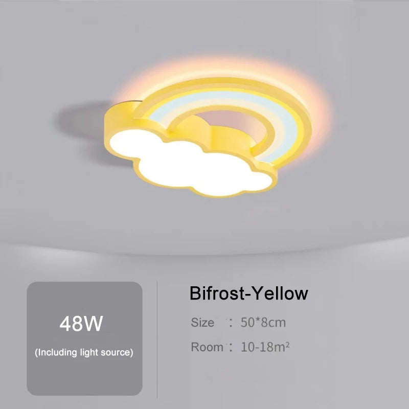 Cartoon rainbow cloud ceiling light for children, boys and girls - vue 7 sur 8