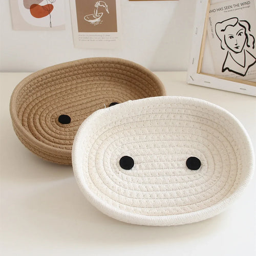 hand-woven multifunctional storage baskets - vue 5 sur 12
