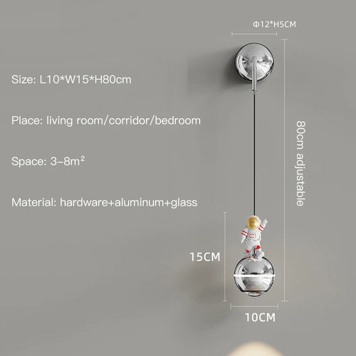 Modern LED astronaut design pendant light - vue 15 sur 18