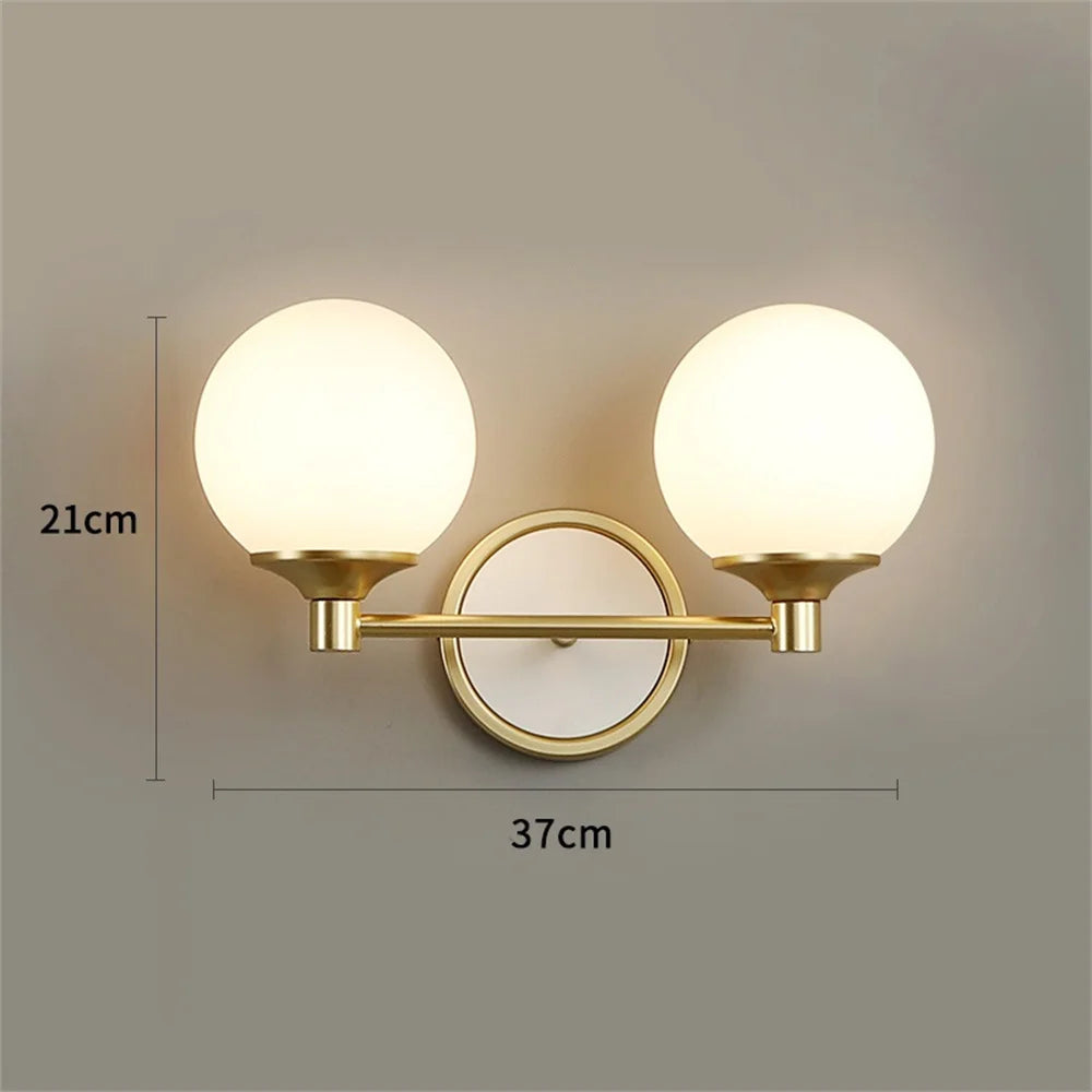Modern Nordic style double head glass wall light