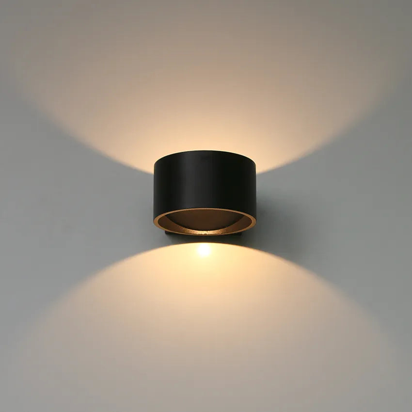 Round aluminium LED wall light ac90-260v