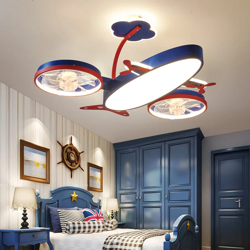 Creative cartoon airplane LED chandelier for children