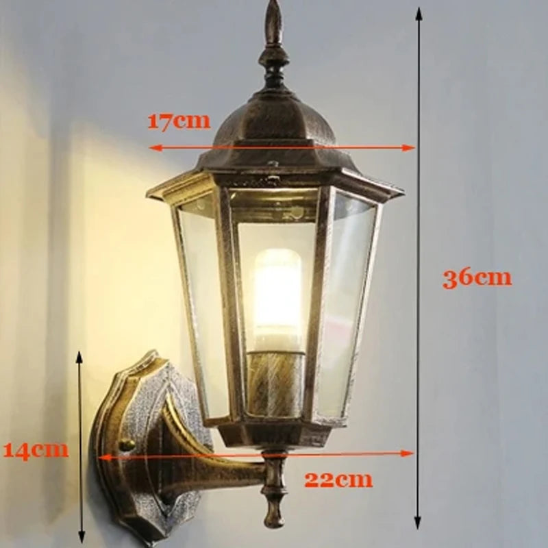 Retro waterproof outdoor wall light for garden and balcony