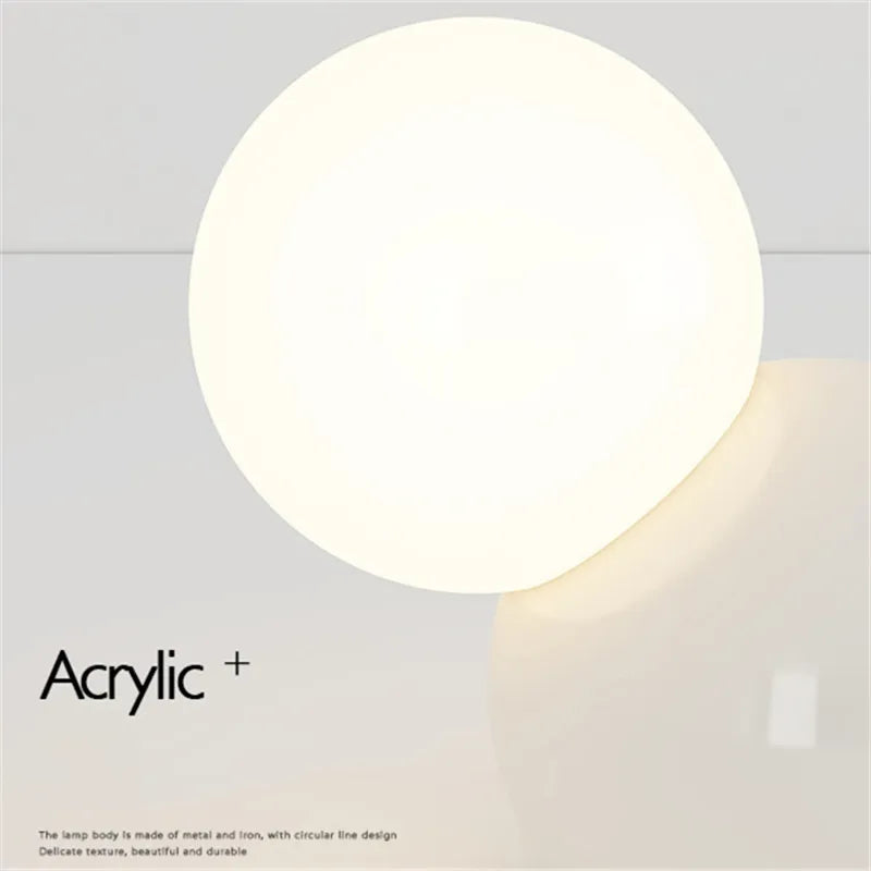 Round glass bedside lamp for home decoration - vue 6 sur 8