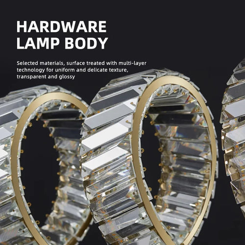 Modern crystal spiral design pendant chandelier - vue 6 sur 12