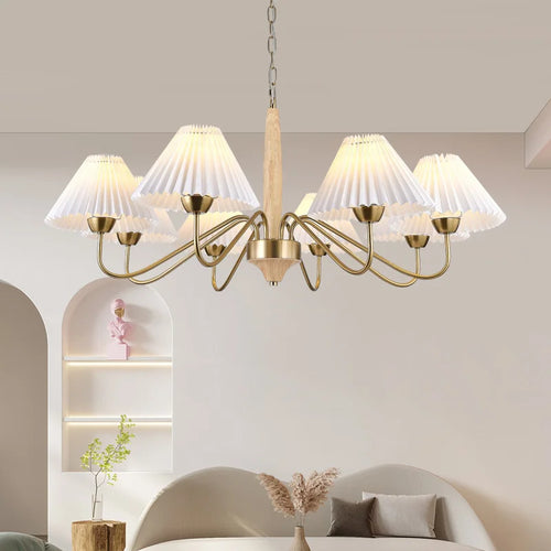 Elegant wooden chandelier for kitchen and island pendant light - vue 3 sur 8
