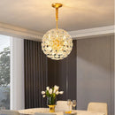 Copper dandelion crystal LED pendant chandelier