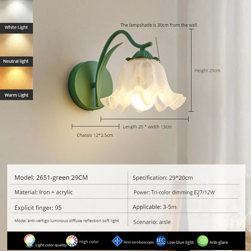 Modern nordic style LED wall light for interior decoration - vue 5 sur 8