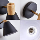 Adjustable industrial LED wall light with plug and switch