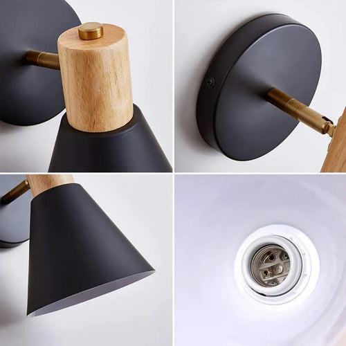 Adjustable industrial LED wall light with plug and switch - vue 9 sur 9